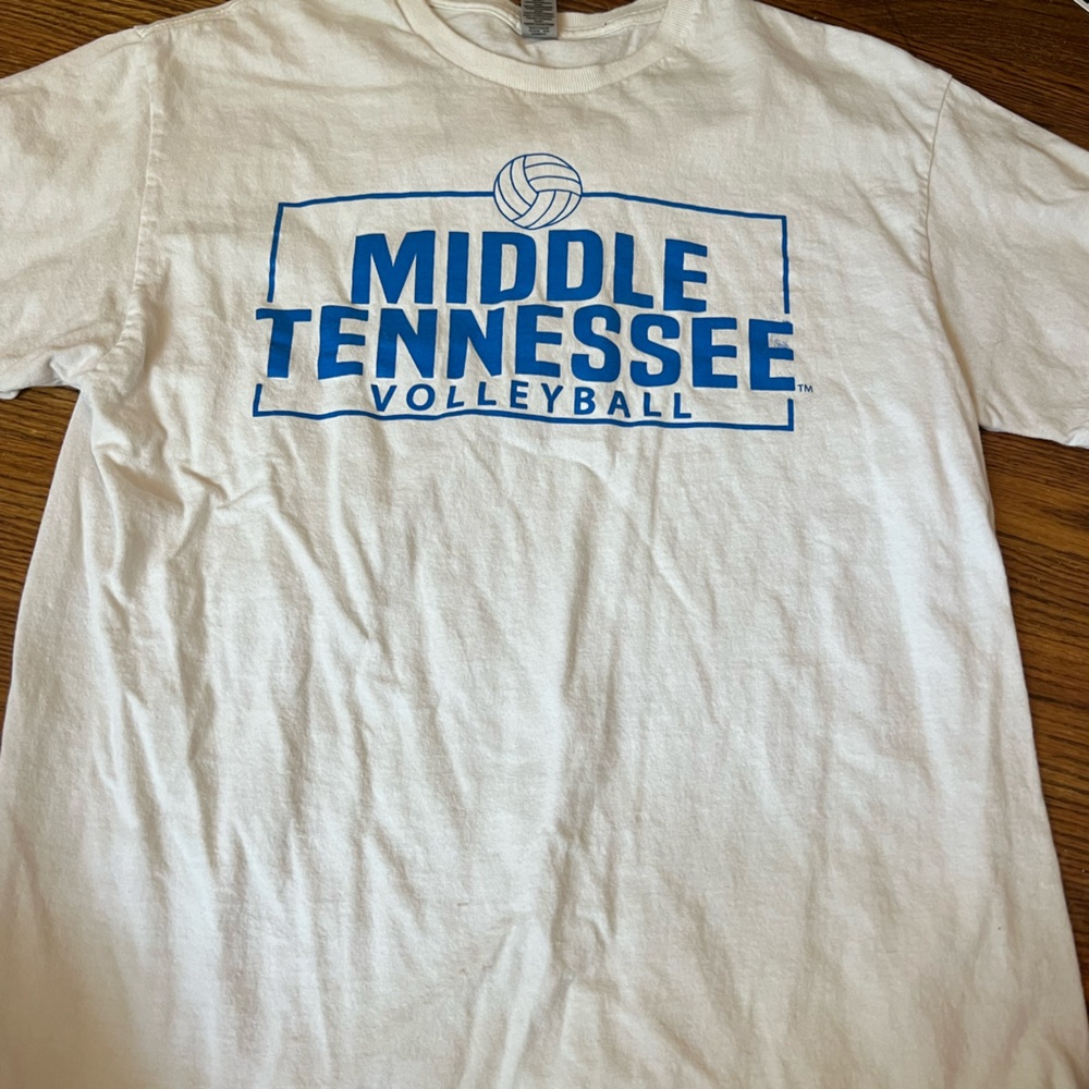 WHITE MTSU VOLLEYBALL T- SHIRT